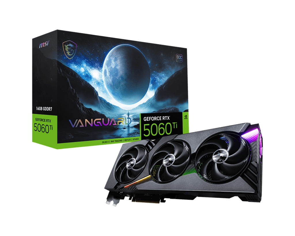 MSI GeForce RTX™ 5060 Ti 16GB VANGUARD SOC Desktop PC Graphics Card