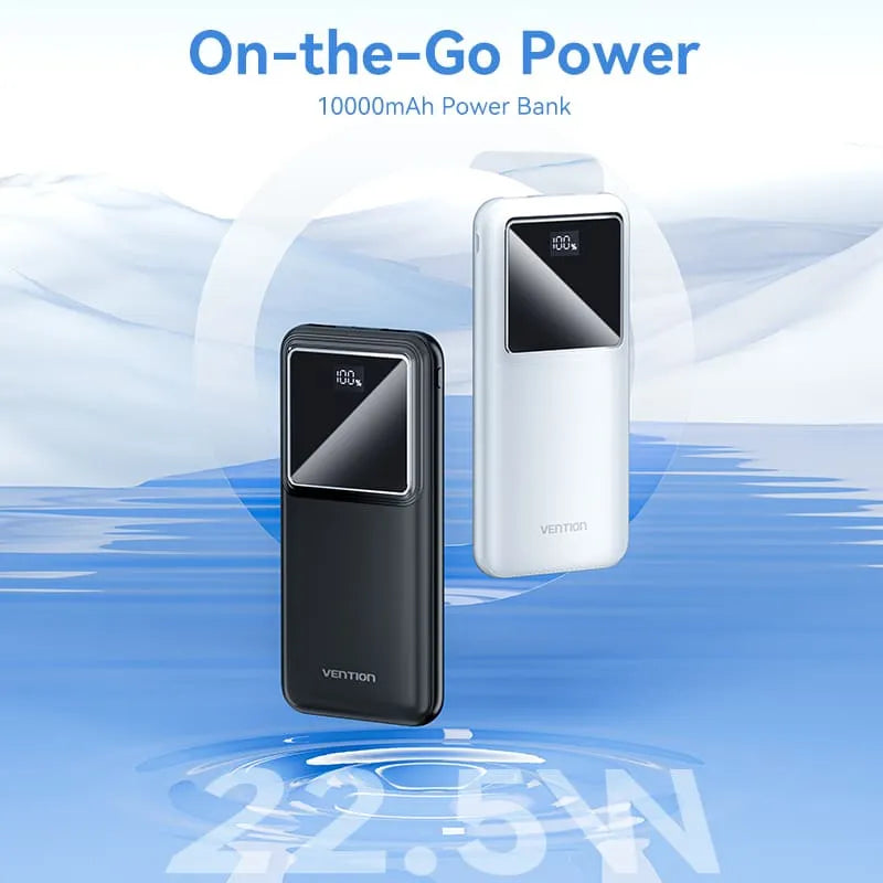 Vention 10,000mAh Power Bank - WHITE