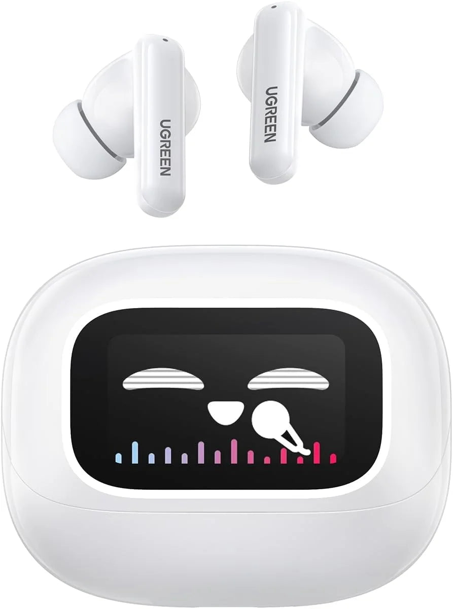UGREEN EchoBuds Magic Active Noise Cancelling Earbuds with Smart Touchscreen (White)-WS211 55137