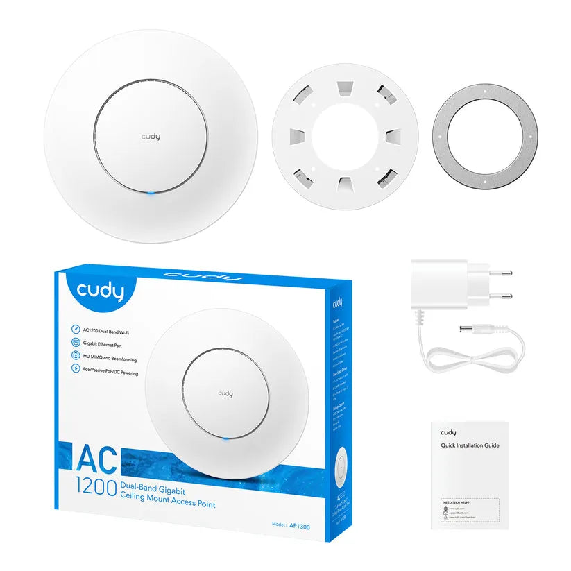 CUDY AP1300 AC1200 Indoor Wi-Fi Gigabit Access Point