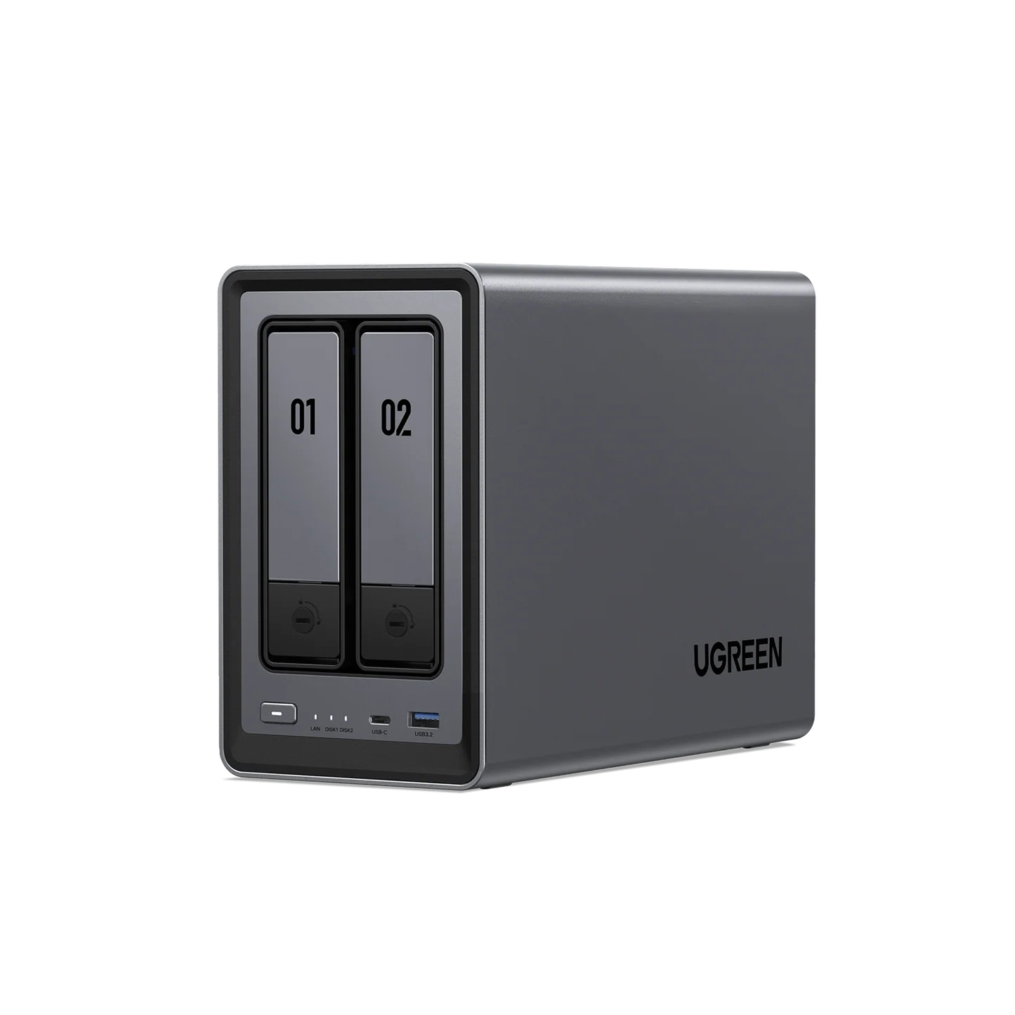UGREEN CM670 NAS DXP2800 2-Bay Desktop NASync Intel N100 Quad-core CPU, 8GB DDR5 RAM, 32GB eMMC Storage, 2.5GbE, 2X M.2 NVMe Slots, 4K HDMI, Network Attached Storage (Diskless)