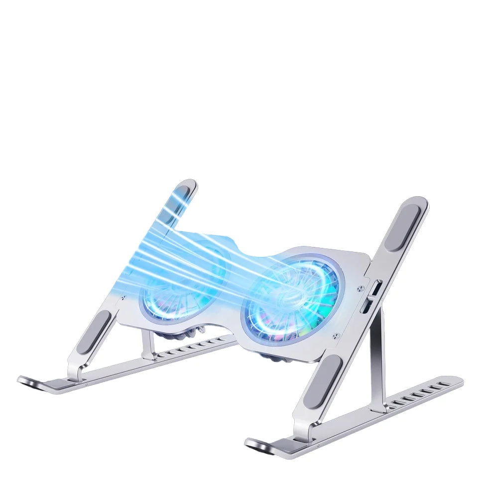T665B Dual Fan Height Adjustable Laptop Cooling Stand