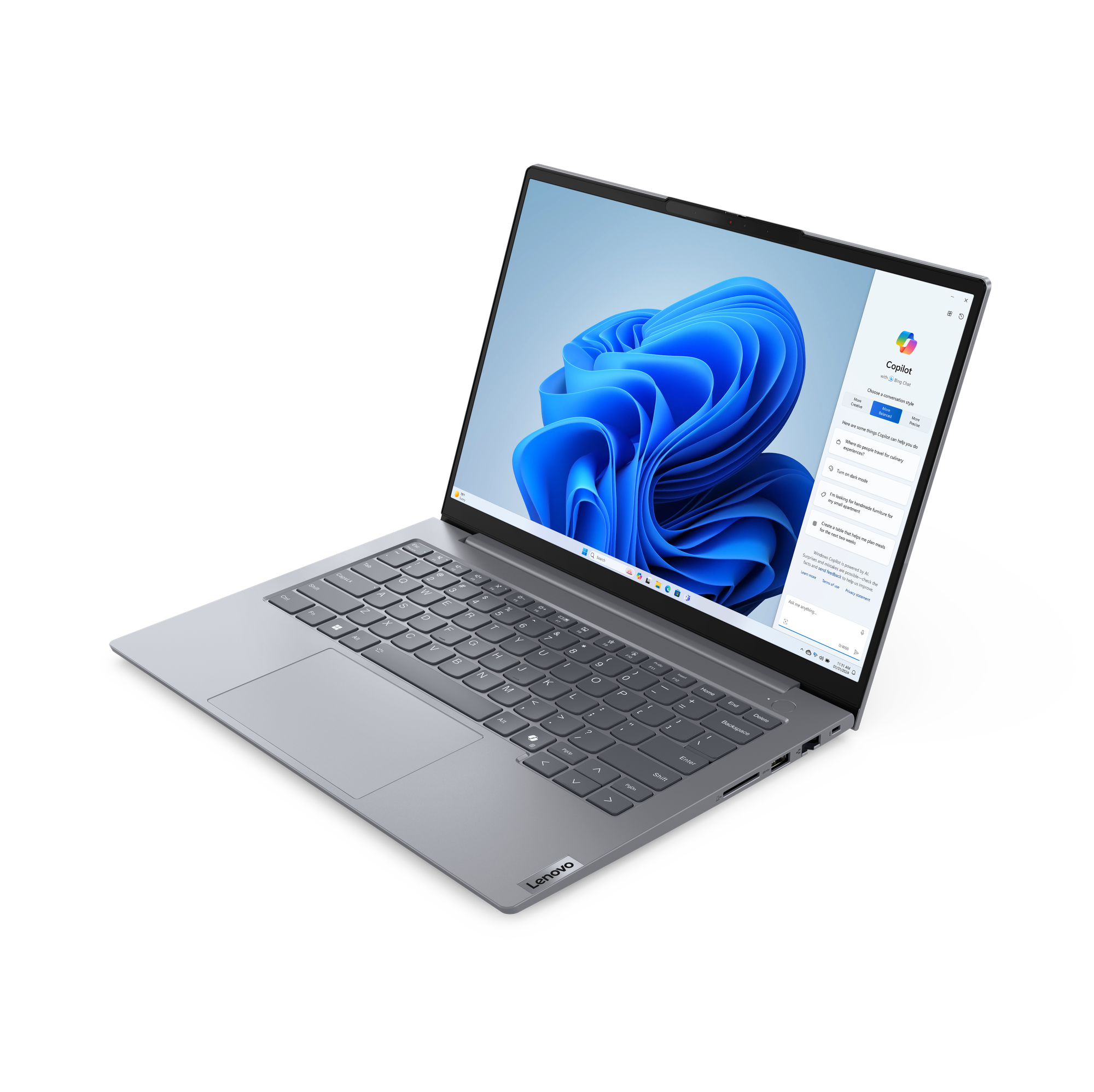 Lenovo Thinkbook 14 G7 IML Laptop Intel Core Ultra 7 155H Processor Intel Arc Graphics 8GB DDR5-5600 Ram 512 GB SSD Storage 14" WUXGA Anti-glare Display Arctic Grey