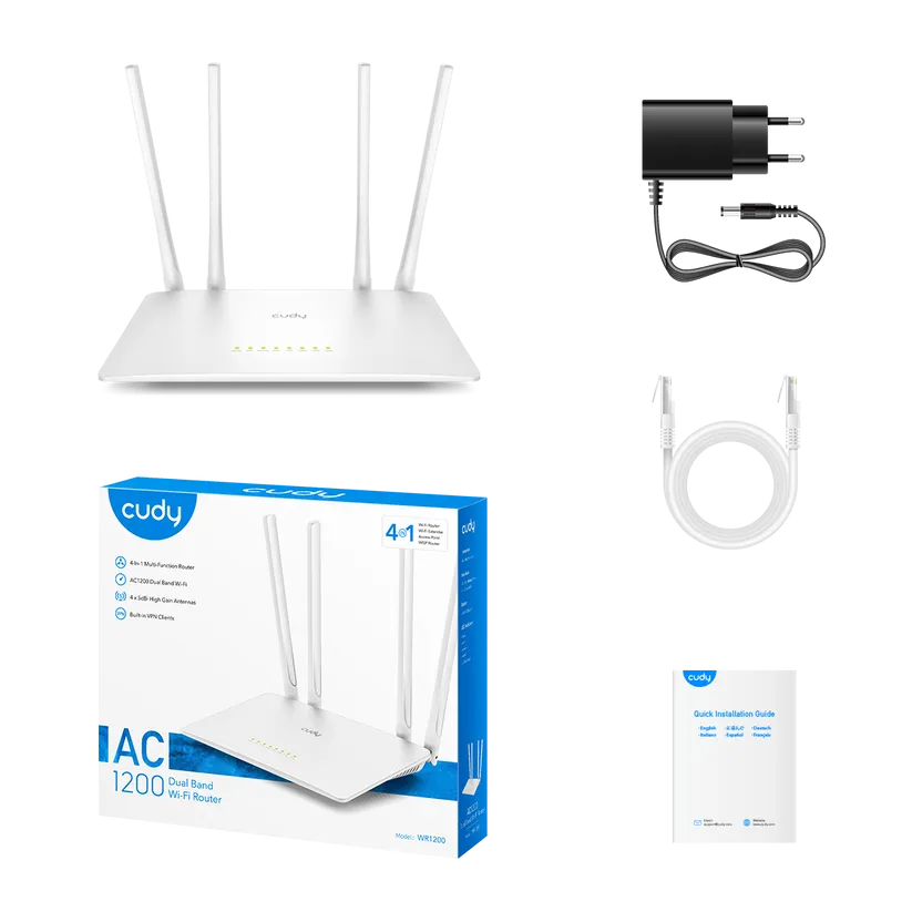 CUDY WR1200 AC1200 Dual - Band Wi-Fi Router
