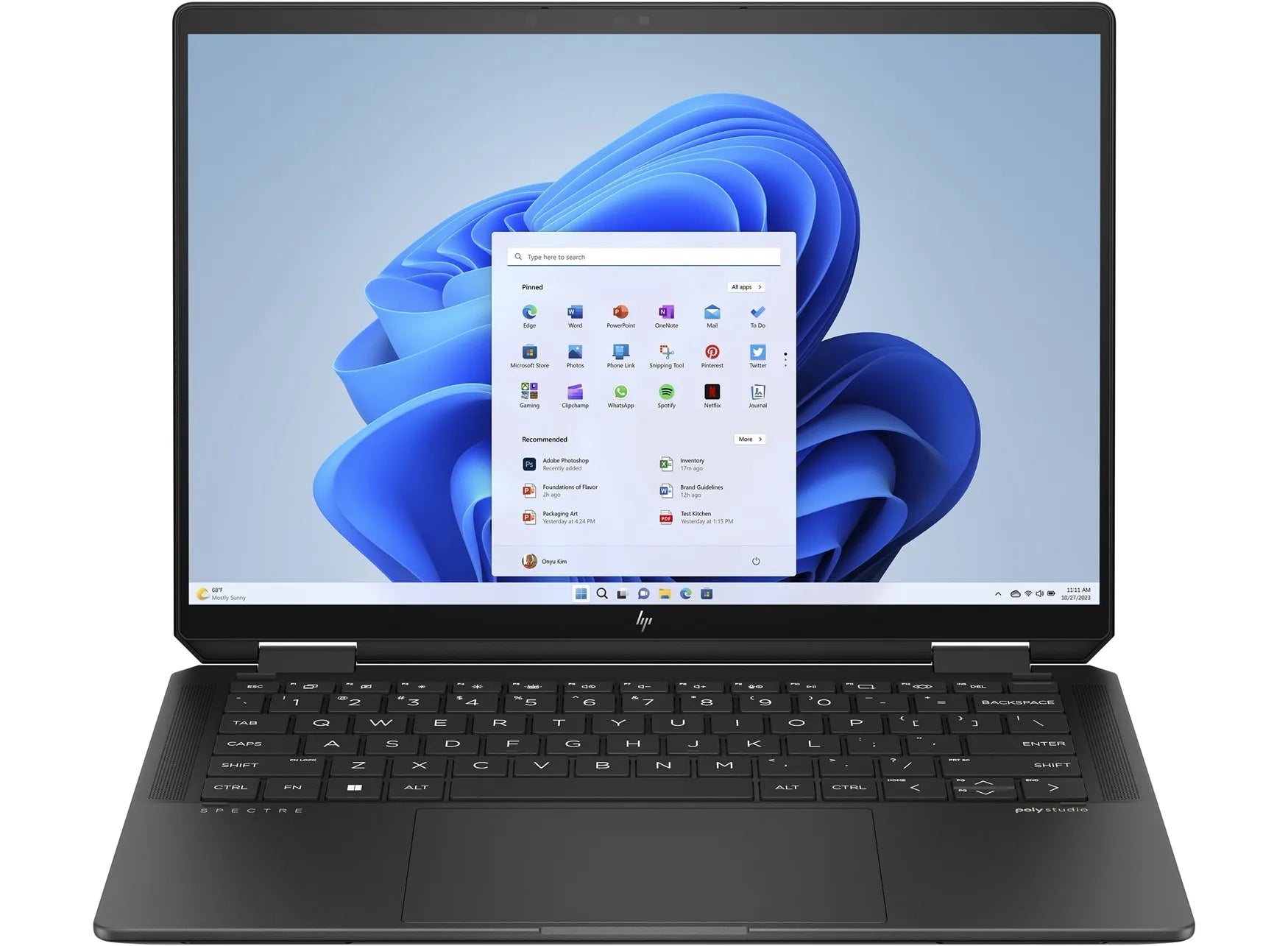 HP Spectre x360 2-in-1 14-eu0040ca Laptop Intel Core Ultra 7-155U 16 GB Onboard Ram 1TB PCIe Gen4 NVMe M.2 SSD Storage 14" diagonal 3K (2880 x 1800) OLED Display Windows 11 Home Poly Studio Speakers English Keyboard Nightfall Black