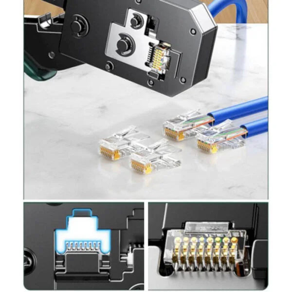 UGREEN NW136 70683 Multifunction Crimping Tool 2 Extra Blade Sets Network Cable Cutter Stripper Supporting RJ45 RJ11 RJ12 Connectors