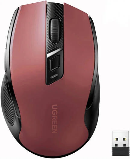 Ugreen Wireless Ergonomic Silent Mouse 2.4G Wireless & Bluetooth - Maroon | MU006 25752