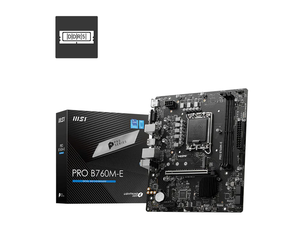 MSI PRO B760M-E DDR5 Desktop Gaming Motherboard