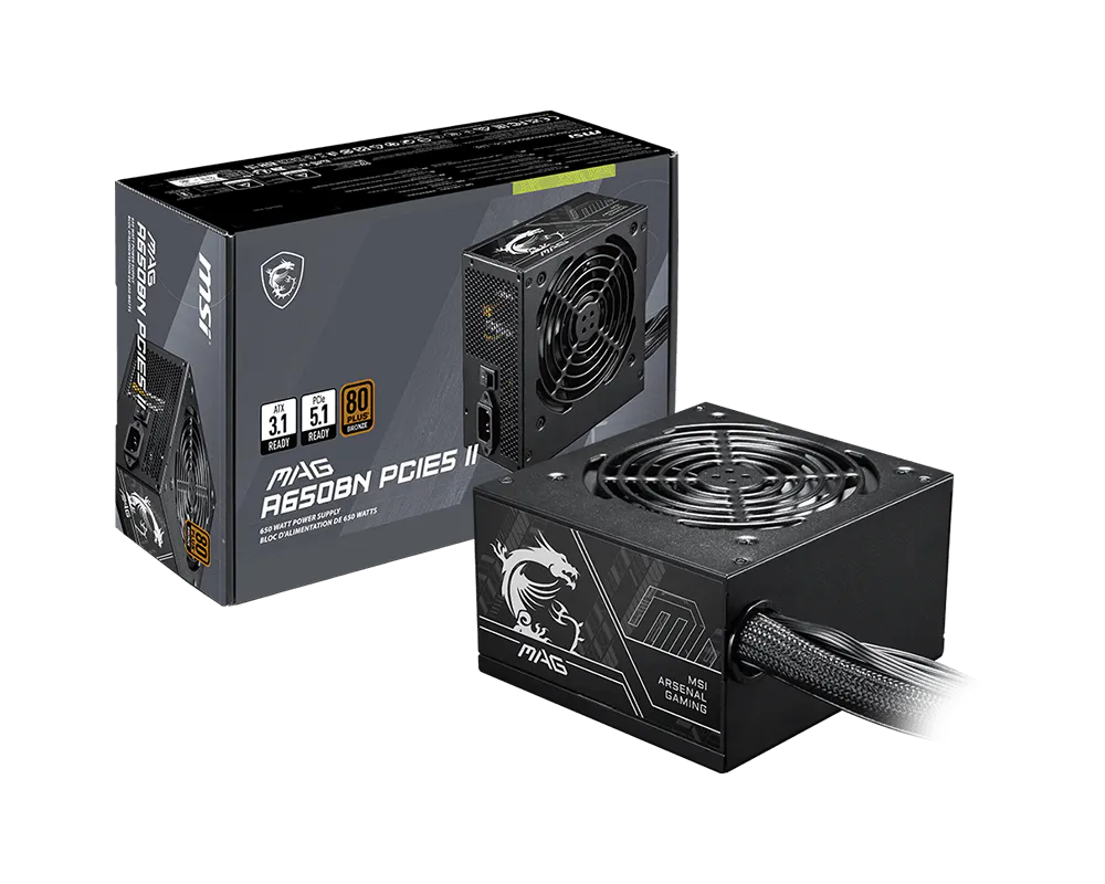 MSI MAG A650BN PCIE5 II 650W Desktop Power Supply