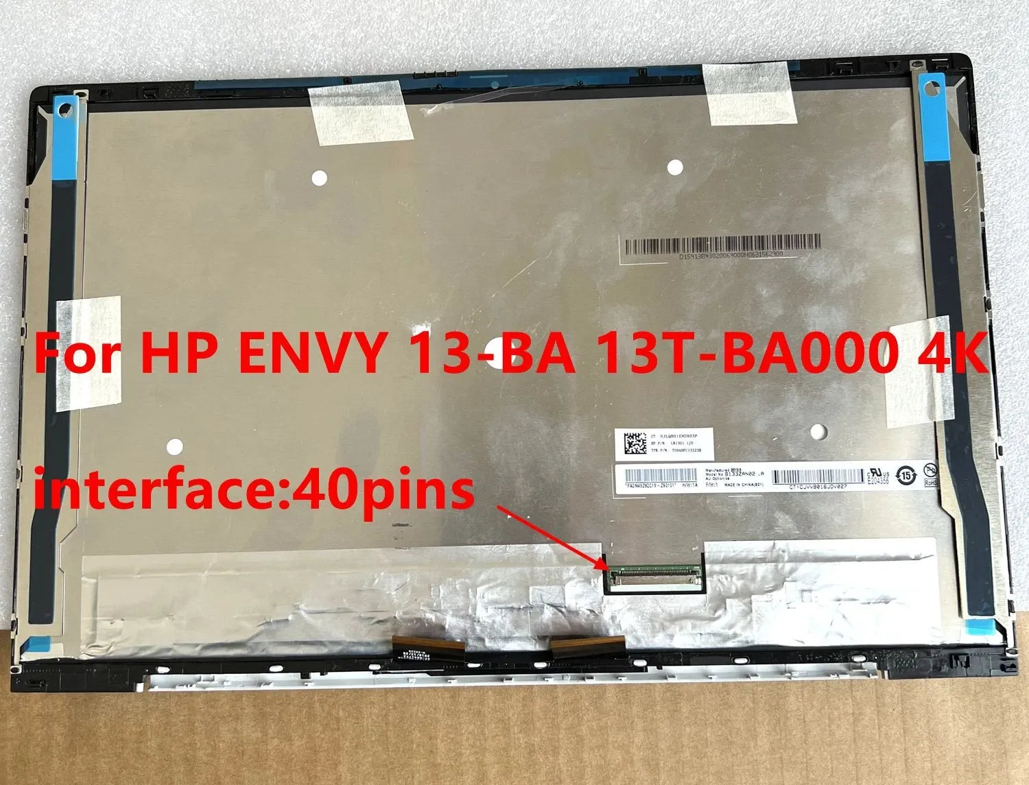 Replacement Screen For HP ENVY 13-ba1505TU 13-BA1050CA 40Pins LCD Display Touch Screen Assembly
