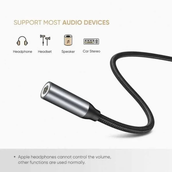 UGREEN AV142 30632 USB C to 3.5mm Headphone Adapter Male to Female 10cm Cable
