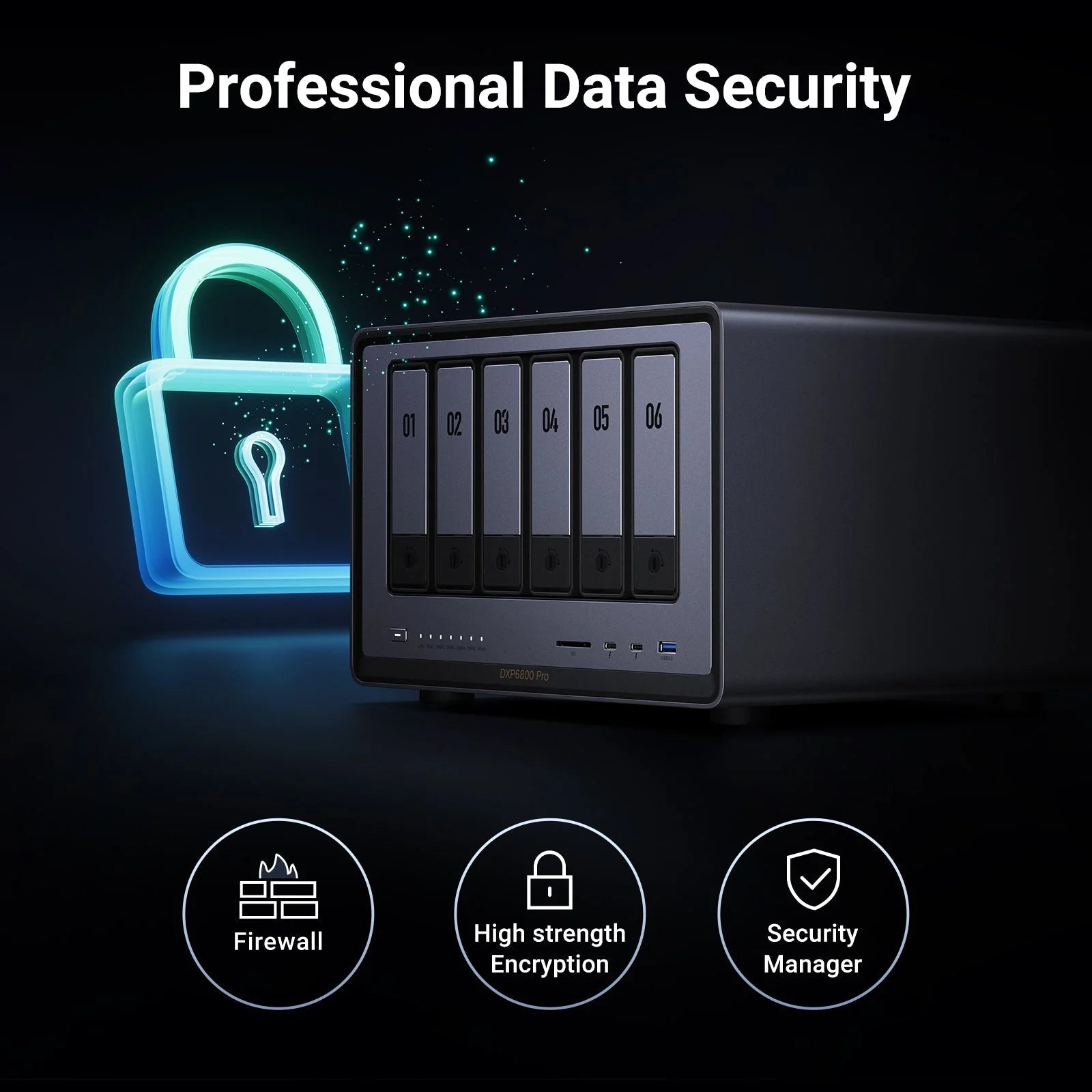 UGREEN NASync DXP6800 Pro 6-Bay Desktop NAS, Intel i5 1235u 10-Core CPU, 8GB DDR5 RAM, Built-in 128G SSD for System, 2X 10GbE, 2XM.2 NVMe Slots, 8K HDMI, Network Attached Storage (Diskless)