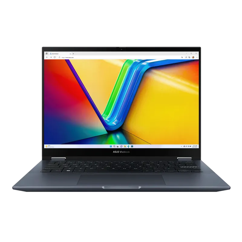 ASUS Vivobook S 14 Flip -TP3402ZA Laptop Intel Core i5-12500H 2.3 GHz 12th Gen Processor 8GB Ram 1TB SSD Storage 14-inch 2K OLED Touchscreen Display Stylus Quiet Blue