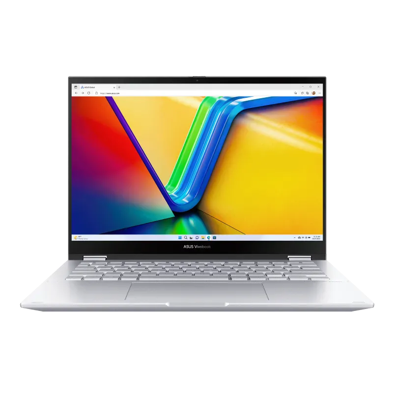 ASUS Vivobook S 14 FLIP(TP3402VA) Laptop Intel Core i7-13700H up to 5.0GHz 13th Gen Processor Intel Iris Xᵉ Graphics 16GB DDR4 Onboard Ram 512GB PCIe NVMe SSD Storage 14.0 Inch WUXGA (1920 x 1200) Display Silver