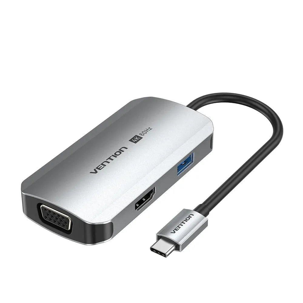 Vention USB-C 4-in-1 Docking Station – HDMI, VGA, USB 3.0, 100W PD Charging