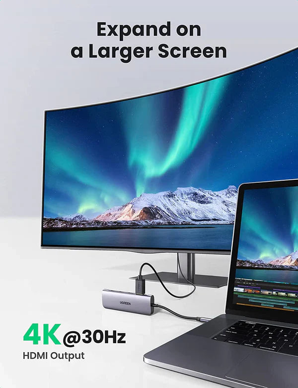UGREEN CM511 20956A 6 in 1 USB-C Hub With 1x 4K HDMI, 3x USB-A 3.0, SD/TF