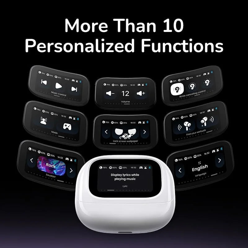 UGREEN EchoBuds Magic Active Noise Cancelling Earbuds with Smart Touchscreen (White)-WS211 55137