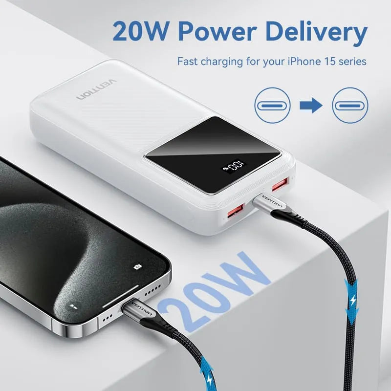 Vention 20,000mAh Power Bank - BLACK