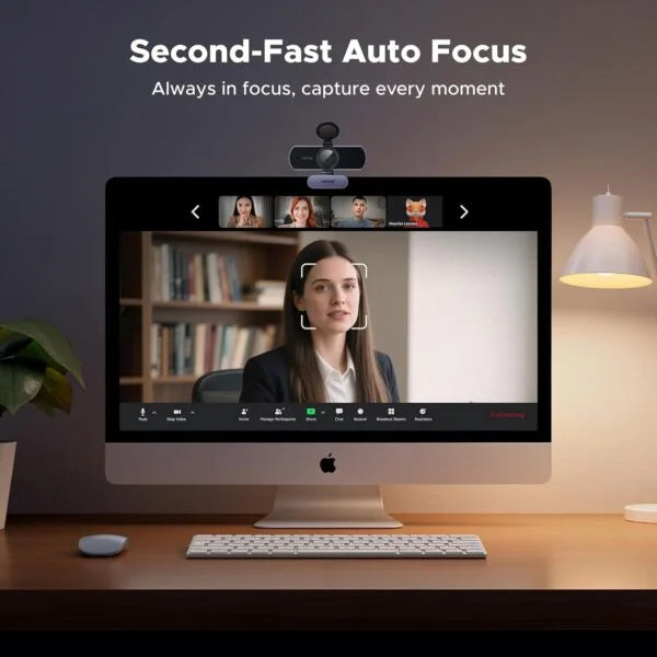 UGREEN CM831 65381 4K Webcam for PC Ultra HD Web Camera with Microphone, Privacy Cover, 70° Fov, PDAF Autofocus, USB A & USB C Adapter