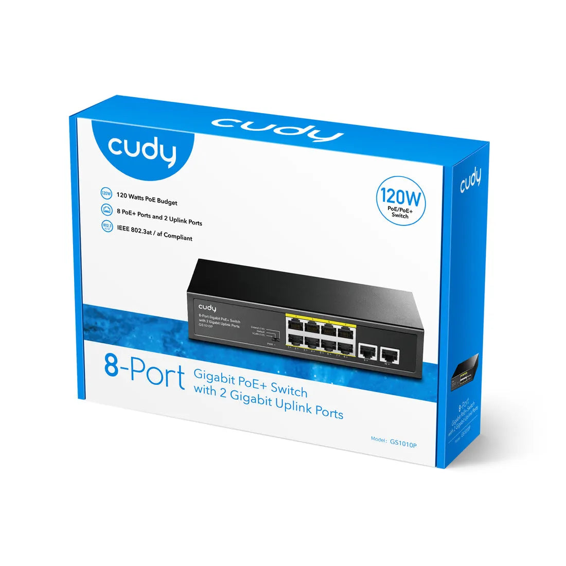 CUDY 8-PORT GIGABIT PoE(120watts) + Switch with 2 Uplink Ports