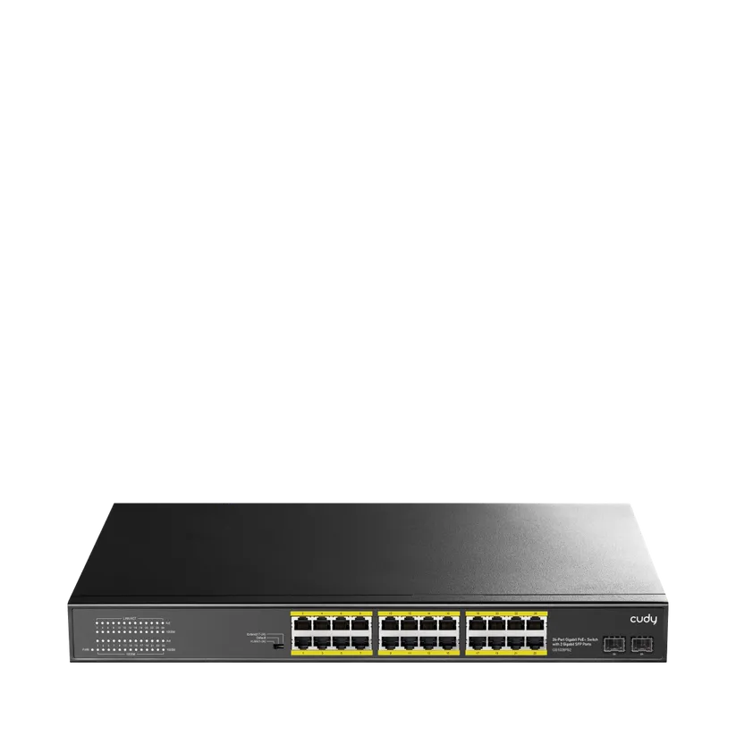 CUDY 24-PORT GIGABIT PoE(300watts) + Switch with 2 Gigabit SFP Slot