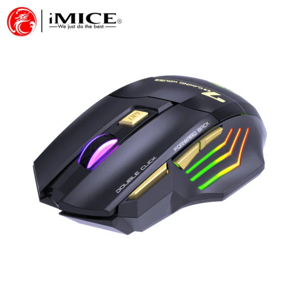iMICE GW-X7 Bluetooth Rechargeable Optical Wireless Gaming Mouse with Finger Support, 3200DPI