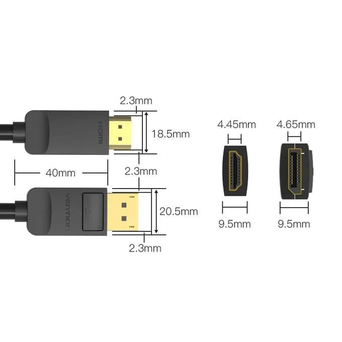 Vention DisplayPort  to HDMI Cable 2M Black