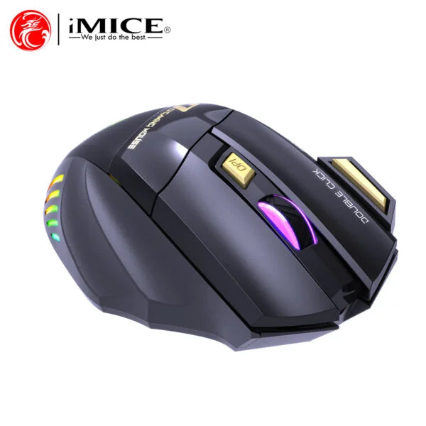 iMICE GW-X7 Bluetooth Rechargeable Optical Wireless Gaming Mouse with Finger Support, 3200DPI