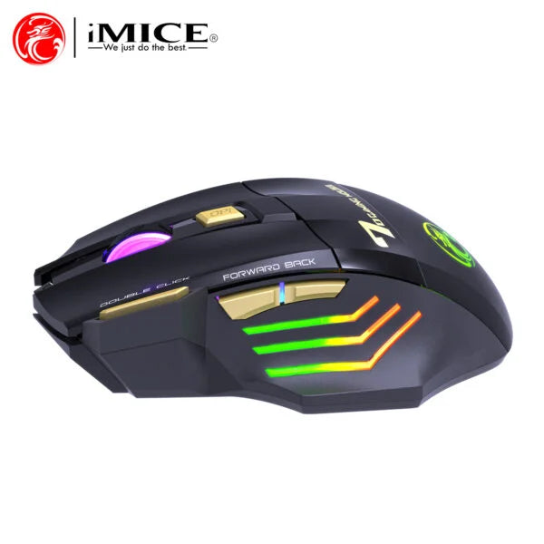 iMICE GW-X7 Bluetooth Rechargeable Optical Wireless Gaming Mouse with Finger Support, 3200DPI