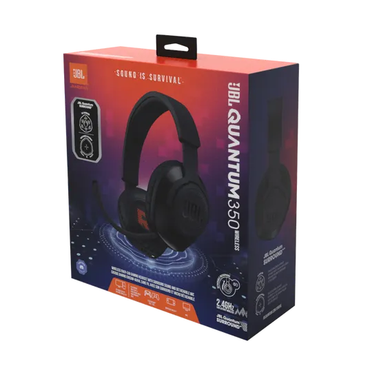 JBL Quantum 350 Over ear USB Wired Gaming Headset with Boom Mic-Black
