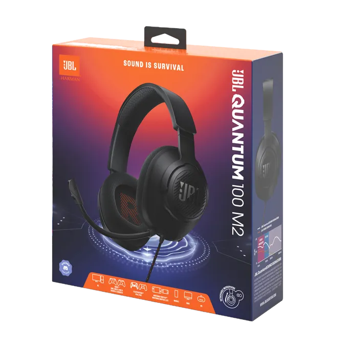 JBL Quantum 100 M2 Over ear 3.5 mm jack Wired Gaming Headset with mic-Black