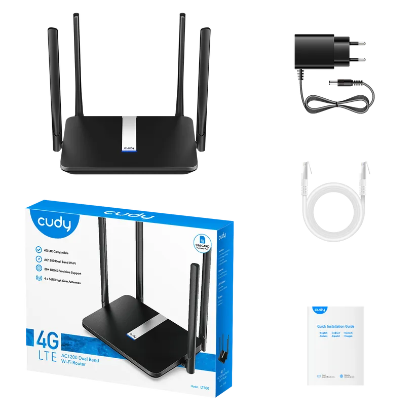 CUDY AC1200 4G LTE ,1200Mbps Mesh Wi-Fi Router with SIM Card Slot
