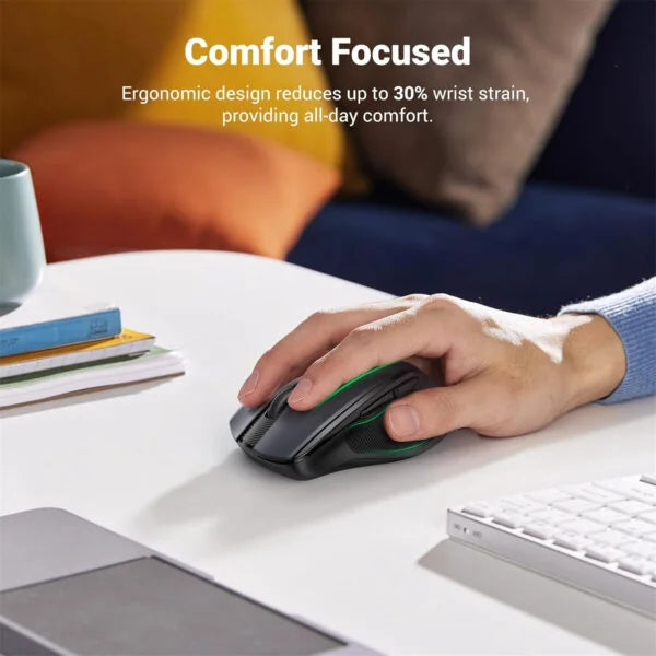 Ugreen Wireless Ergonomic Silent Mouse 2.4G Wireless & Bluetooth - Maroon | MU006 90855