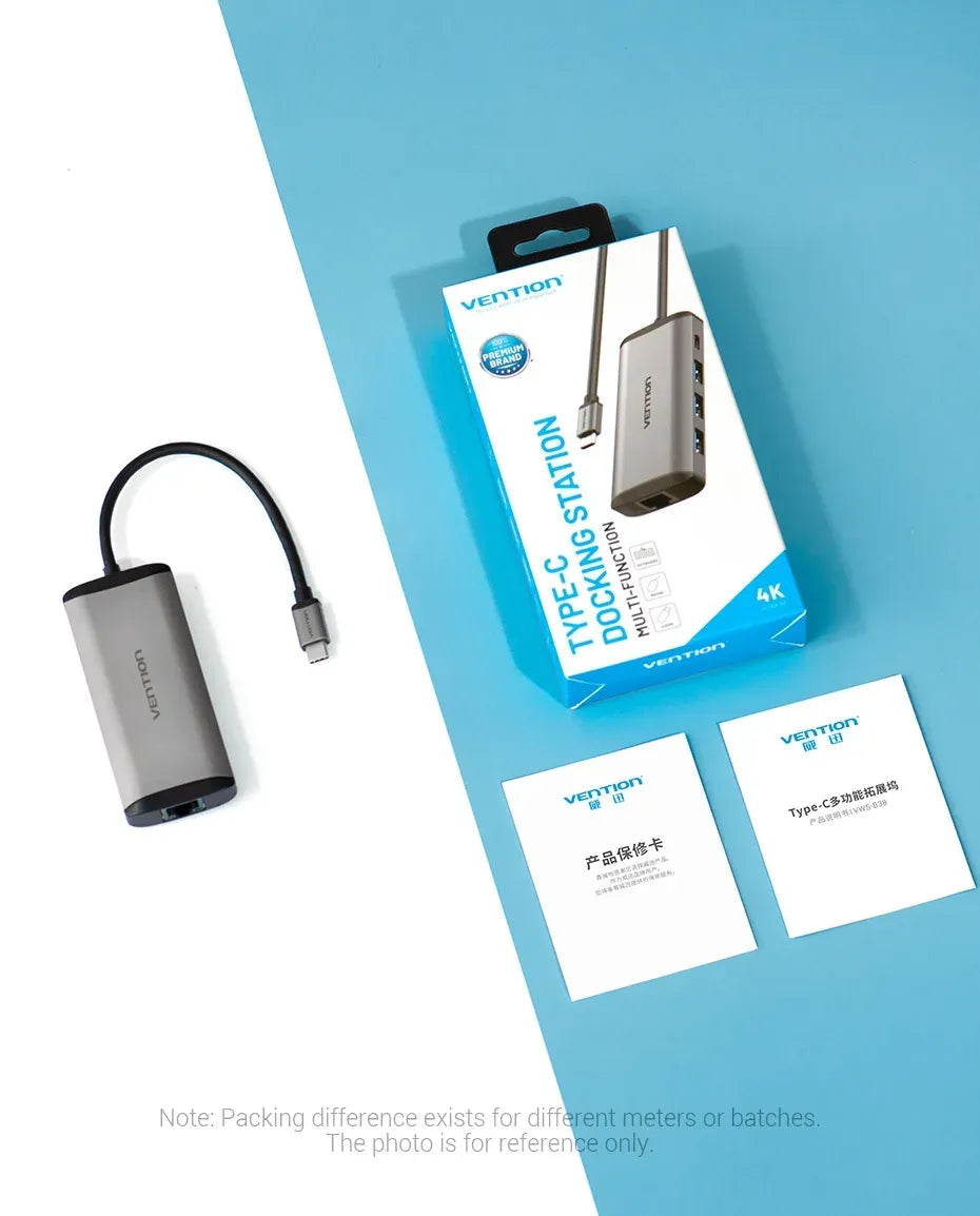 Vention USB-C MULTI-FUNCTIONAL 9 in 1 DOCKING STATION (VEN THAHB) Type to HDMI USB3.0*3 TF SD RJ45 3.5mm Audio PD (87W)