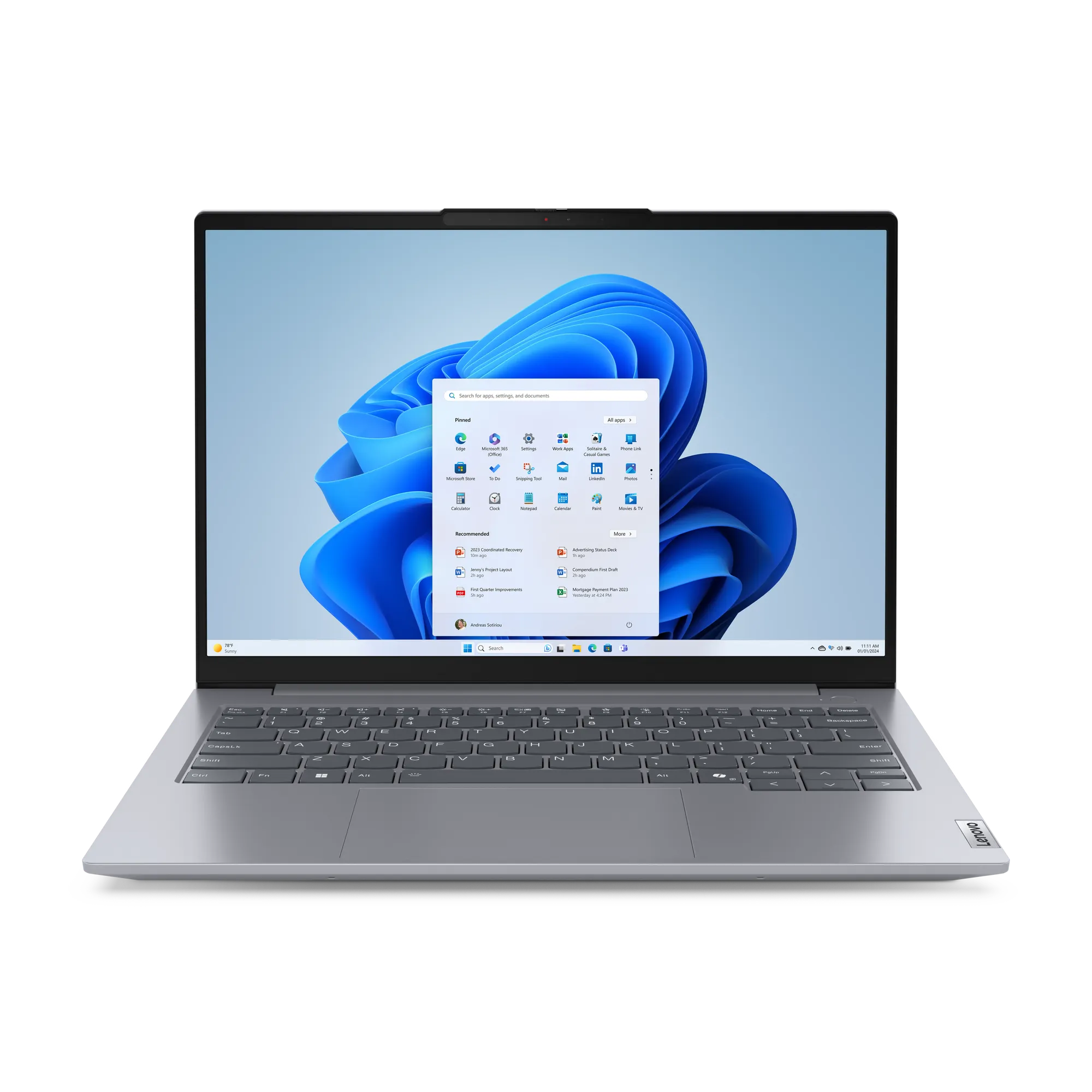 Lenovo Thinkbook 14 G7 IML Laptop Intel Core Ultra 7 155H Processor Intel Arc Graphics 8GB DDR5-5600 Ram 512 GB SSD Storage 14" WUXGA Anti-glare Display Arctic Grey