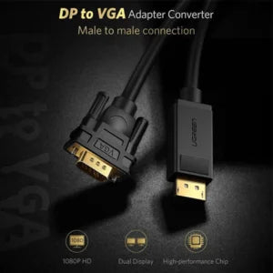 UGREEN Display Port Male to VGA Male Cable 1.5m (Black) – DP105 10247