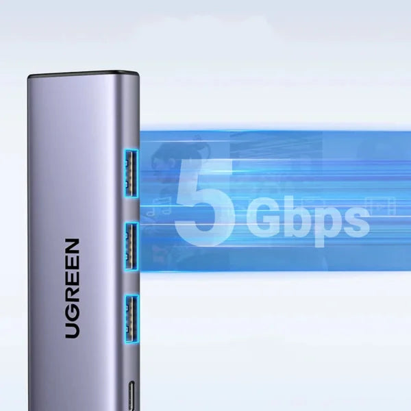 UGREEN 15596 Revodok 5 in 1 USB C Hub 3xUSB-A 3.0 + HDMI 4K@30Hz + 100W PD