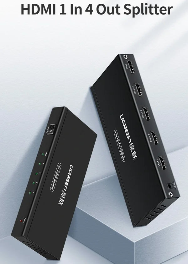 UGREEN 4K 30hz 1 in 4 Out HDMI Splitter with UK Power Adapter CM620 - 40202UK