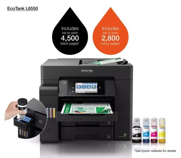Epson EcoTank L6550 A4 Colour Wi-Fi Duplex All-in-One Ink Tank Printer