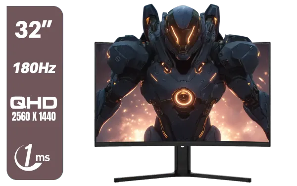 Dahua LM32-E330CA 32" 180Hz LED Monitor  Adaptive-Sync Technology 1ms Response Time  QHD 2560x1440  180Hz Refresh Rate