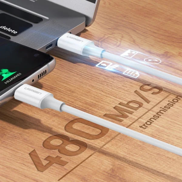 UGREEN US264 60517 USB-C To USB-C 60W Data Cable 1m - White