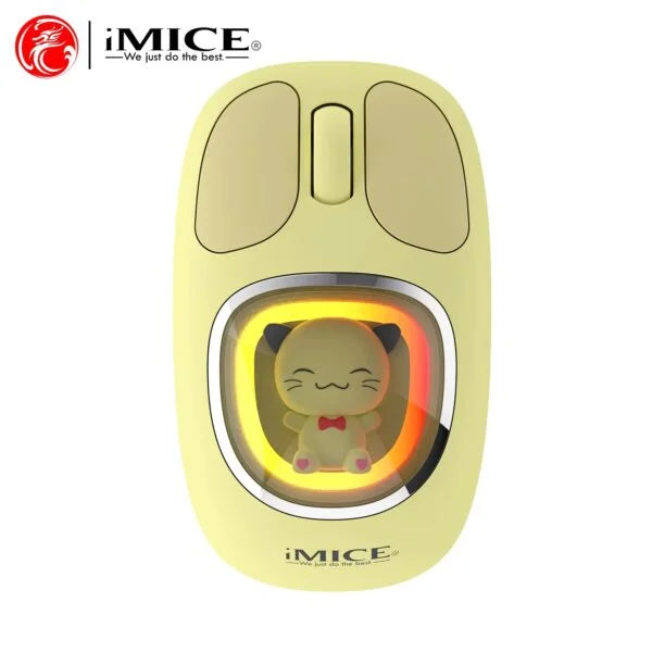 IMICE W-540 Cute Doll Creative Bluetooth Dual Mode Charging USB Wireless Mute Luminous Mouse for desktop computers and laptops