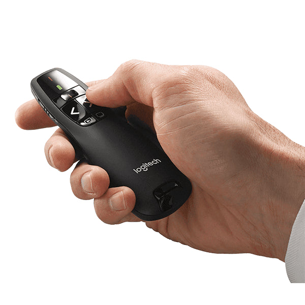 Logitech R400 Laser Presentation Remote For Basic Slide Navigation Black Pointer