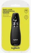 Logitech R400 Laser Presentation Remote For Basic Slide Navigation Black Pointer