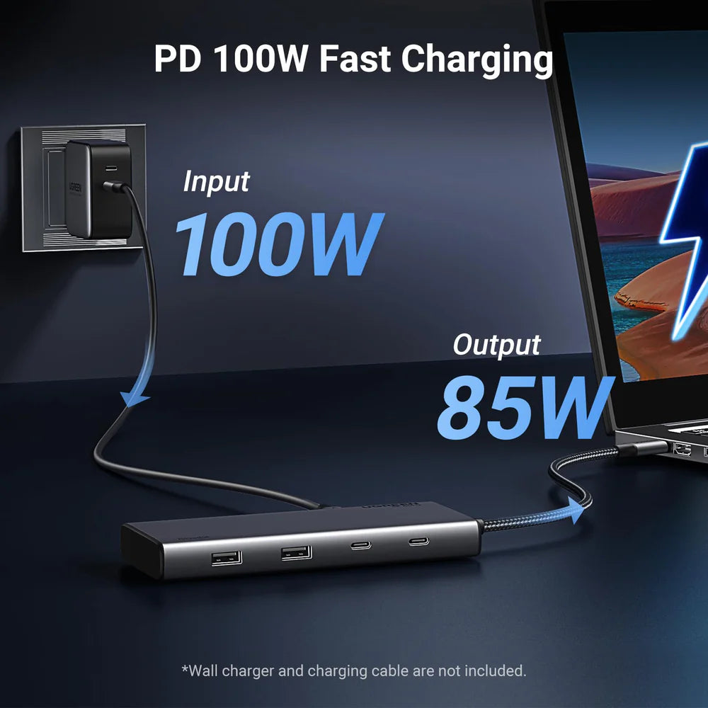 UGREEN CM639 35625 Triple Monitor USB-C Hub 8-Port Docking Station Multi Display Adapter Type-C Dock | USB-C to 2*USB3.0/2*USB-C 3.2 Gen 2/2*HDMI (4K @ 60 Hz)/1*DP(4K @ 60 Hz)/RJ45/SD&TF/100W PD