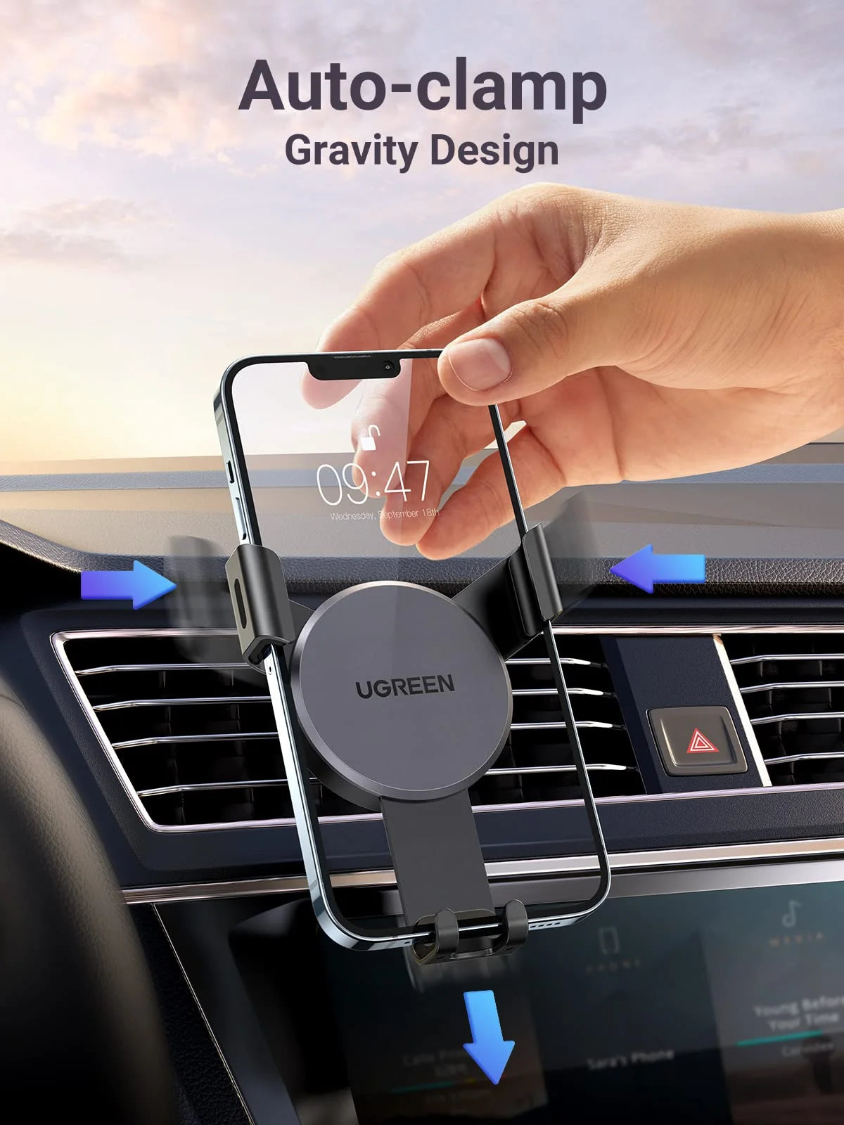UGREEN Car Vent Phone Mount Air Vent Clip Cell Phone Holder LP130 40907