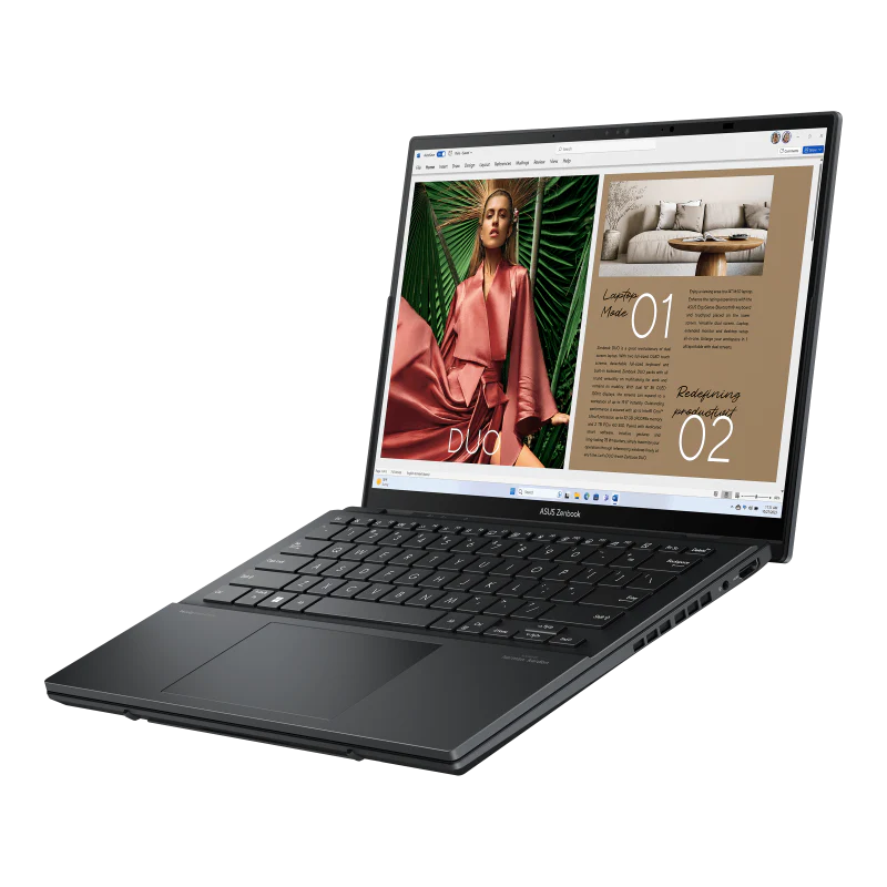 ASUS Zenbook Duo (2025) Ultra 9 Intel® Core™ Ultra 9 285H Processor Intel® AI Boost NPU Intel® Arc™ Graphics Dual 14” 3K OLED Touch Displays 32GB RAM 2TB SSD Windows 11 Home UX8406CA-PZ005W