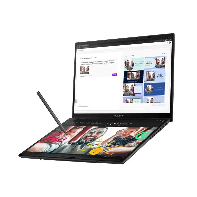 ASUS Zenbook Duo OLED (UX8406MA) Laptop Intel Core Ultra 7 Processor 155H 16GB LPDDR5X RAM 1TB SSD Intel Arc Graphics Dual 14.0" 3K (2880 x 1800) OLED 120Hz Touch Display Detachable full-size Bluetooth magnetic keyboard Inkwell Grey